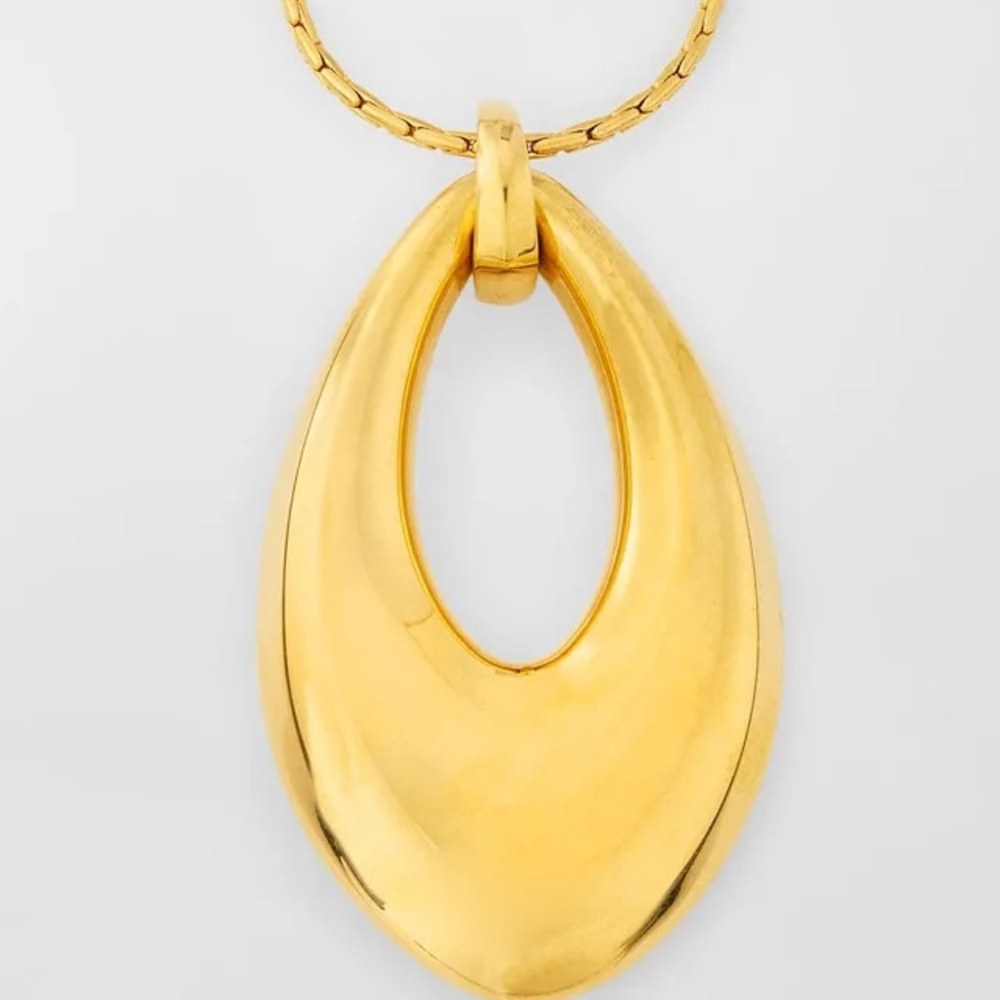 Vintage TOM FORD Gold Brass Pendant Necklace